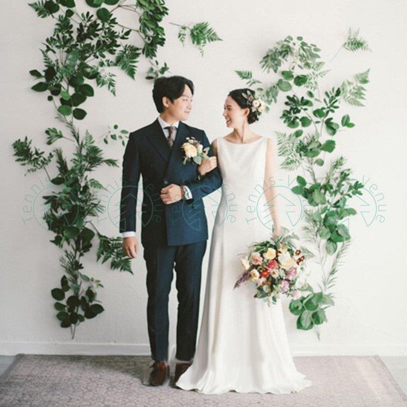 完成品 前撮り シンプル 披露宴 ロング丈ドレス 白ワンピース 花嫁 ホワイト 二次会 結婚式 ウェディングドレス ウエディングドレス ブライダル 袖なし Aラインドレス Aライン サイズ L