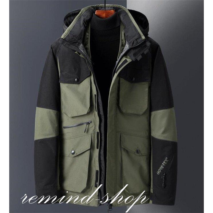 手数料安い ダウンジャケット メンズ ダウンコート ダウンジャケット メンズ 防水 ダウン アウトドア 2点セット 暖かい フード 冬 防寒服 ダウンコート 紳士 コート アウター Www Radio10 Sr