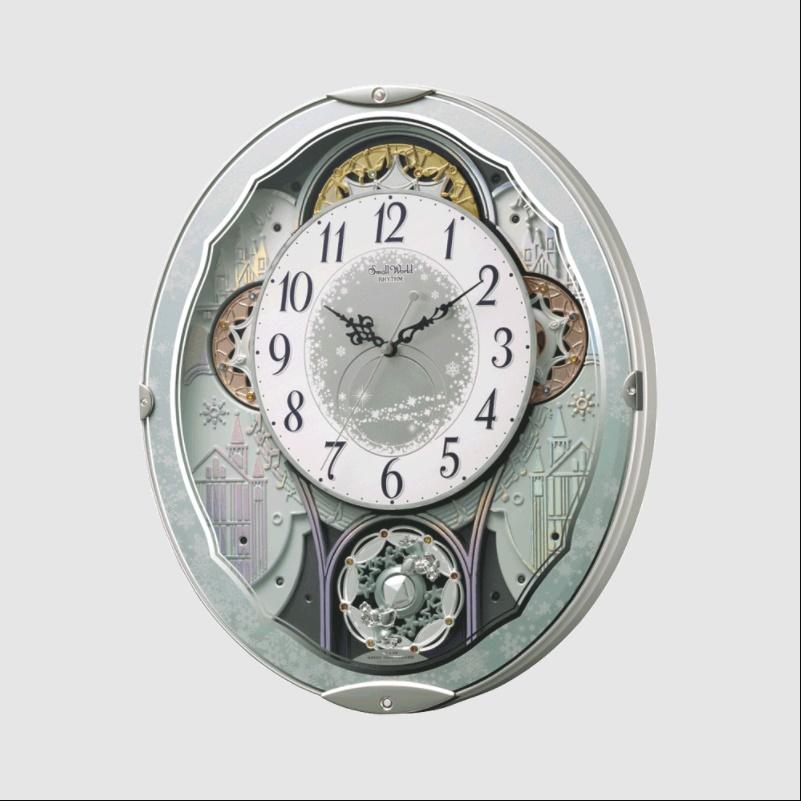 リズム時計工業 Small World メロディ時計 4MN537RH04（白） スモールワールド RHYTHM(リズム) 電波からくり時計 スモールワールド