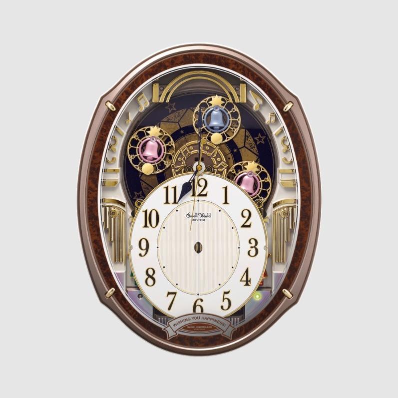 【新品未使用】からくり時計 スモールワールド アルディ 4MN545RH23 スモールワールド RHYTHM(リズム) 電波からくり時計 スモールワールド