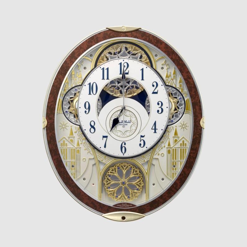 RHYTHM(リズム) 電波からくり時計 スモールワールドノエルNS 茶 8MN407RH23