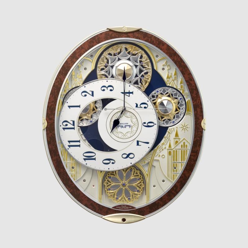 RHYTHM(リズム) 電波からくり時計 スモールワールドノエルNS 茶 8MN407RH23 