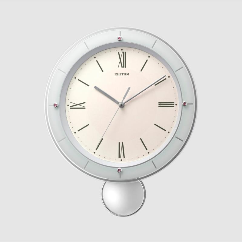 【新品】RHYTHM ソフレールS 振子時計 ピンク SEIKO（セイコー） RHYTHM(リズム) ソフレールS 振り子時計 クリスタル
