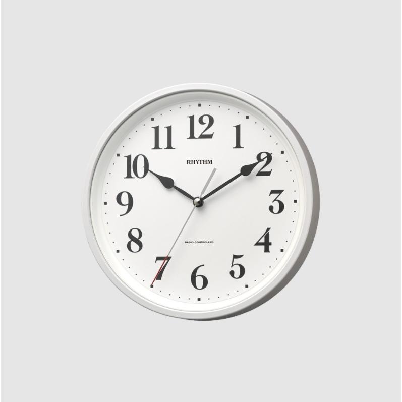 RHYTHM(リズム) スタンダード 掛け置き兼用 電波時計 フィットウェーブ566 白 8MY566SR03 | RHYTHM（時計）