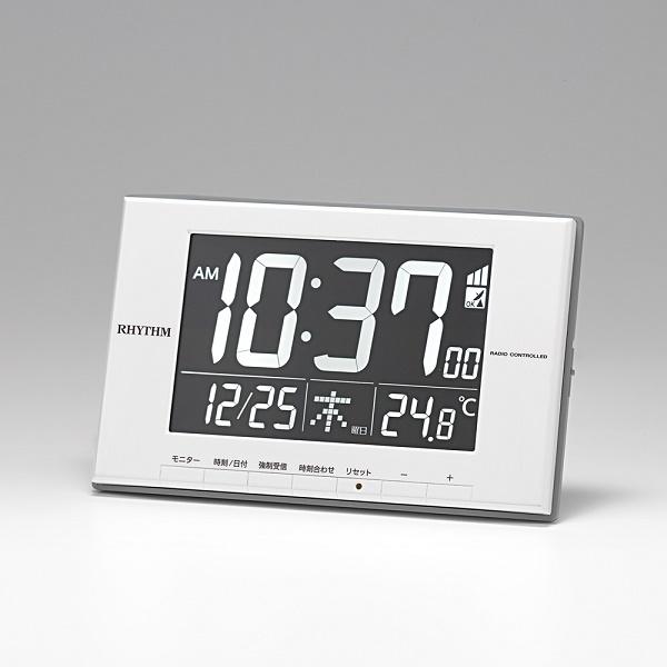 RHYTHM(リズム) ルーク デジットD209 AC電源  温湿度・カレンダー表示 電波 デジタル時計 8RZ209SR03 | RHYTHM（時計） | 01