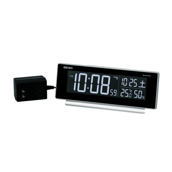 SEIKO セイコー C3 series カラーLED表示 電波 デジタル置時計 交流式  温湿度／カレンダー表示 DL207S | 