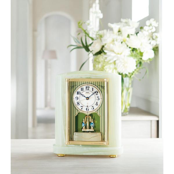 SEIKO EMBLEM セイコーエムブレム オニキス枠 電波 置時計 HW465G