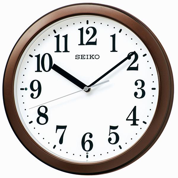 SEIKO プラスチック枠 茶 アナログ電波掛時計 KX256B