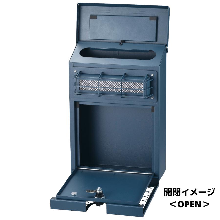セトクラフト 壁掛けポスト INDUSTRIAL ネイビー SI-3222-NV : 時計と