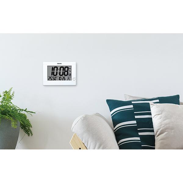 SEIKO 電波デジタル 掛け置き兼用 温湿度表示付き 目覚まし時計 SQ447W |  | 03