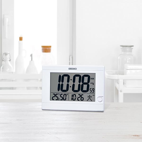 SEIKO 電波デジタル 掛け置き兼用 温湿度表示付き 目覚まし時計 SQ447W |  | 04