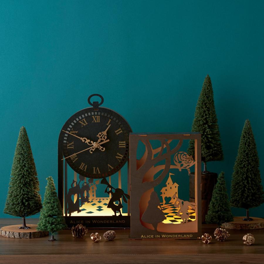 セトクラフト 木製パズル インテリア置き時計 シャドウボックスクロック＆ライト（アリス）W24-0022 |  | 05