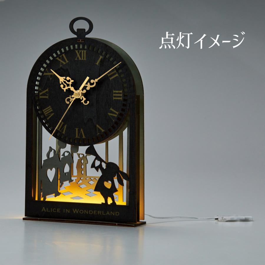 セトクラフト 木製パズル インテリア置き時計 シャドウボックスクロック＆ライト（アリス）W24-0022 |  | 04