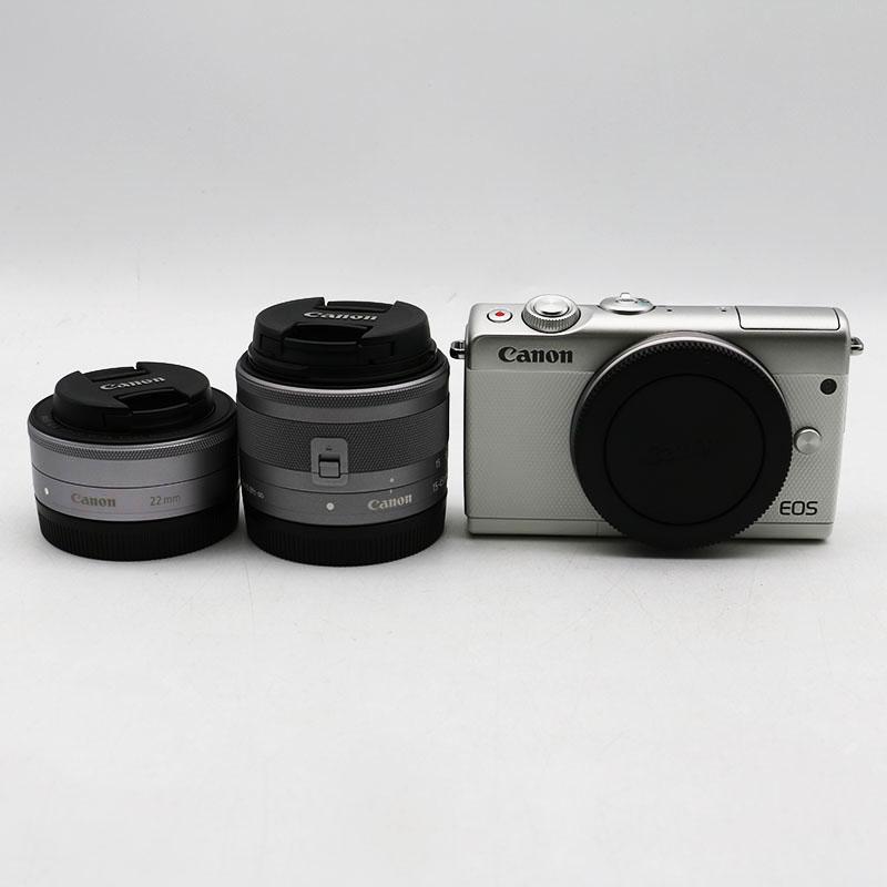 美品 Canon キャノン EOS M100 ダブルレンズキット ホワイト 元箱あり 