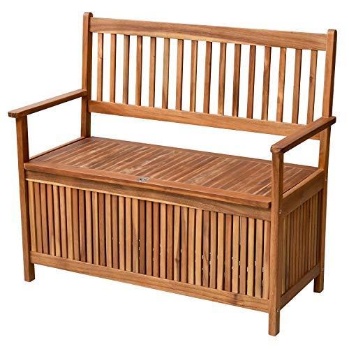 山善 庭 ガーデニング 収納ボックス付きガーデンベンチ 幅111 奥行48 高さ98cm ナチュラル アカシア天然木 収納部取っ手付き Re Try 大容量97l A B08hmqjx1m 2128 ガーデンチェア テーブル ナチュラル Msb 100 正規 店
