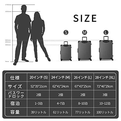 [BOSTO] スーツケース キャリーバッグ キャリーケース 大型 静音 ダブルキャスター 耐衝撃 旅行出張 親子セット 静音