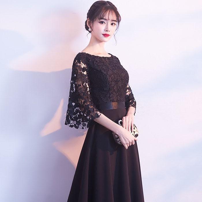 パーティードレス 結婚式 演奏会 ドレス 袖あり 大人可愛いロング丈 マキシ丈 大きいサイズ レース 刺繍 お呼ばれ 二次会 秋冬 代 30代 40代 50代 ピアノ花嫁 Z5dress126 レーちゃん 通販 Yahoo ショッピング