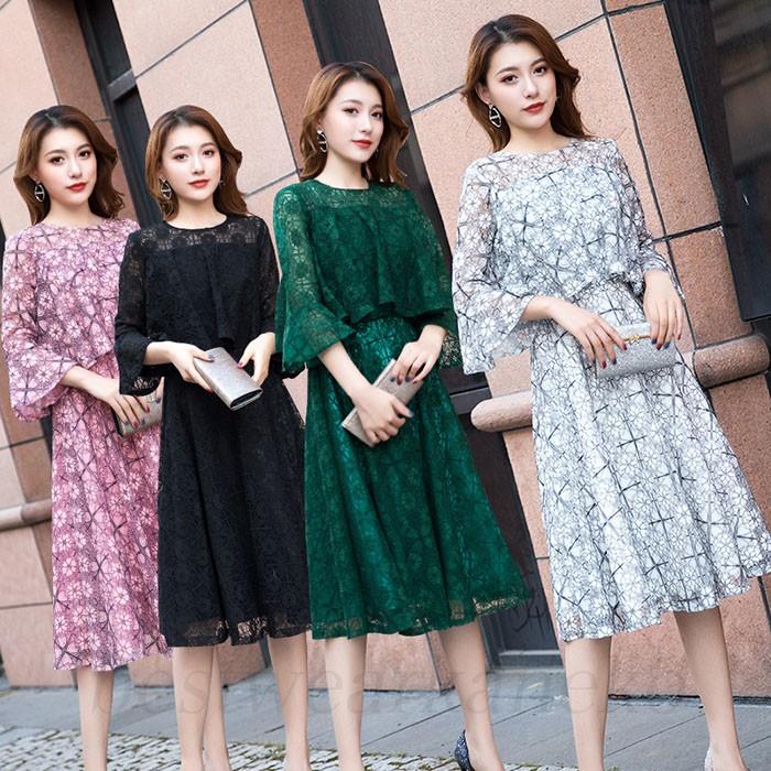 パーティードレス 結婚式ドレス ミモレ丈 袖あり ウエディングドレス 大きいサイズ 大人 可愛い 着痩せ 品 お呼ばれ 食事会 二次会 披露宴 卒業式 成人式 可愛い Z5dress4 レーちゃん 通販 Yahoo ショッピング