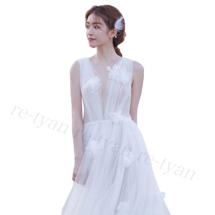 ランキング1位獲得 二次会 花嫁 白 ワンピース ヘアピン付き ウェディングドレス チュール花柄 Aライン フォーマル 高級代30代40代 小さいサイズ前撮り 後 セール30 Off Www Endocenter Com Ua