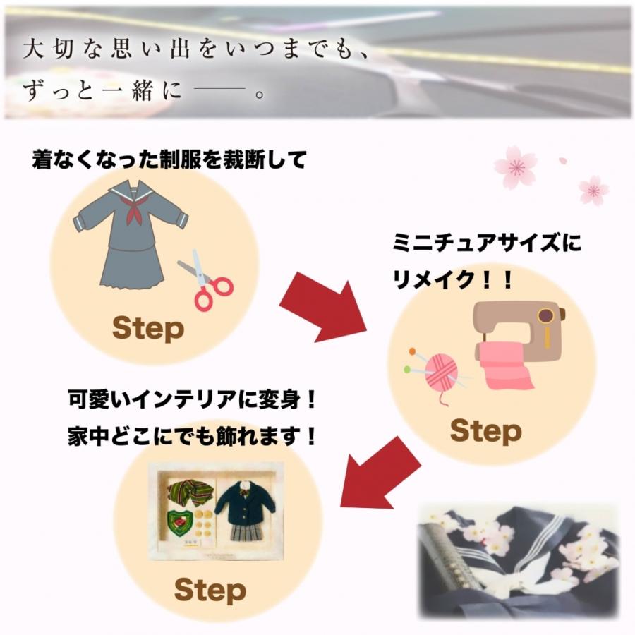 制服リメイク【ボックスフレーム 写真アレンジ】ミニチュア 制服