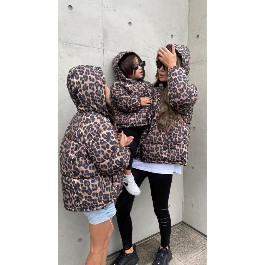 送料無料 ヒョウ柄 アニマル柄 レオパード アウター フード付 親子お揃い リンクコーデ |  | 11