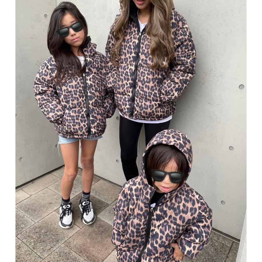 送料無料 ヒョウ柄 アニマル柄 レオパード アウター フード付 親子お揃い リンクコーデ |  | 02