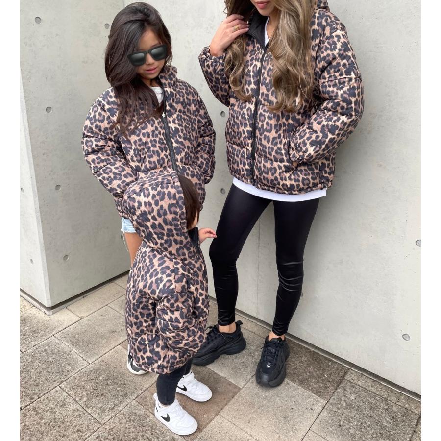 送料無料 ヒョウ柄 アニマル柄 レオパード アウター フード付 親子お揃い リンクコーデ |  | 03