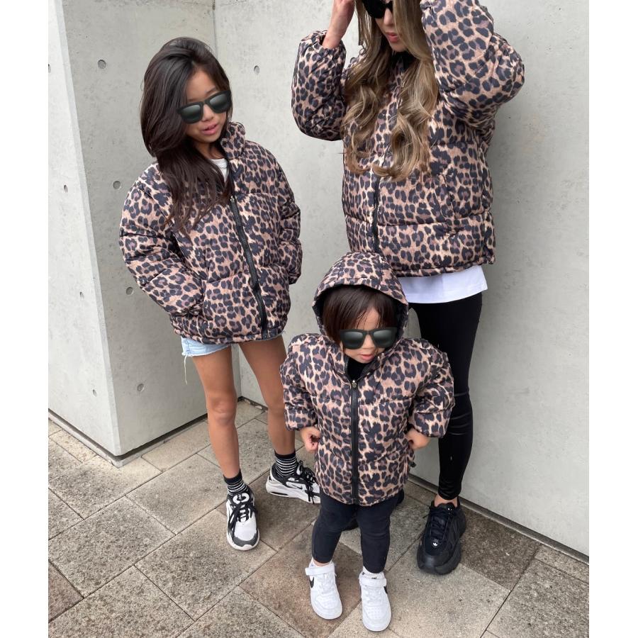 送料無料 ヒョウ柄 アニマル柄 レオパード アウター フード付 親子お揃い リンクコーデ |  | 04