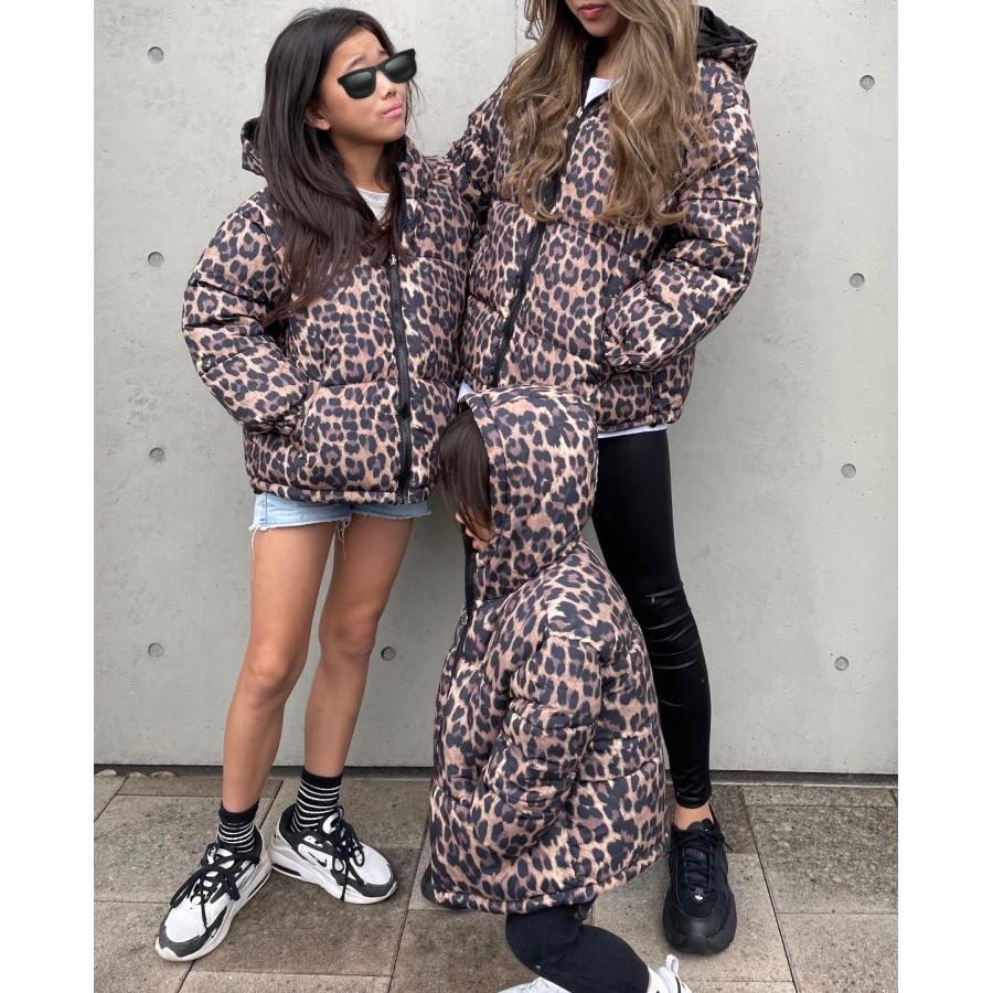 送料無料 ヒョウ柄 アニマル柄 レオパード アウター フード付 親子お揃い リンクコーデ |  | 05