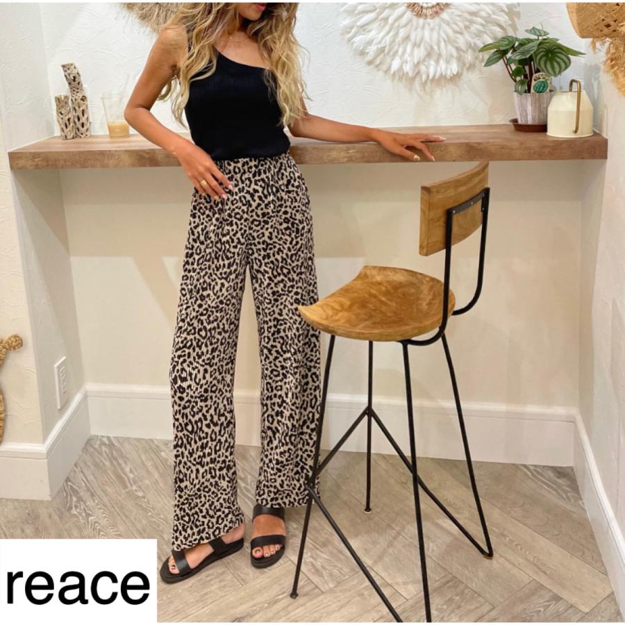ヒョウ柄パンツ ヒョウ柄ワイドパンツ レオパード Leopard アニマル柄 ゆったり ママファッション 海外ファッション 送料無料 B012 Reace 通販 Yahoo ショッピング