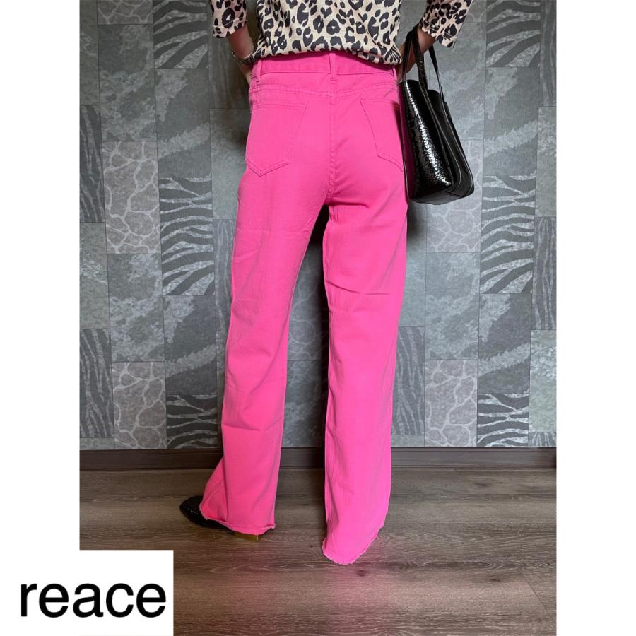 カラーパンツ ワイドパンツ ワイドデニム ピンク グリーン ピンク