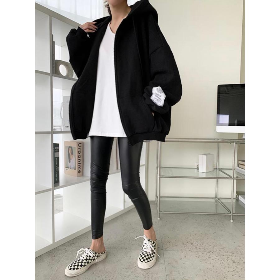 フェイクレザーレギンス 無地 レギンス 黒 シンプル レディース レザー