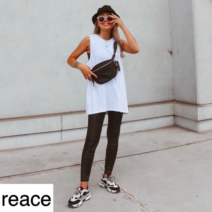 フェイクレザーレギンス 無地 レギンス 黒 シンプル レディース レザー