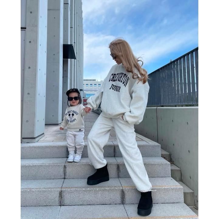 裏起毛 スウェット オートミール ブラック 暖かい 海外ファッション