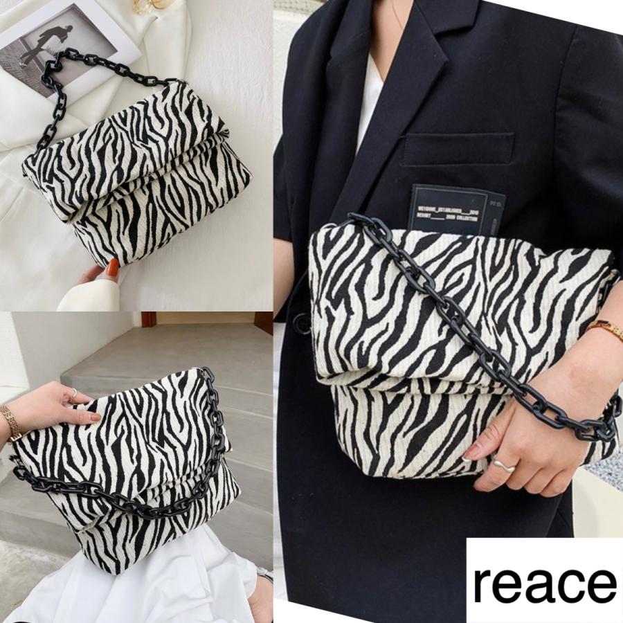 チェーンバッグ ショルダーバッグ ゼブラ柄 アニマル柄 おしゃれ ママファッション レディース 送料無料 H009 Reace 通販 Yahoo ショッピング