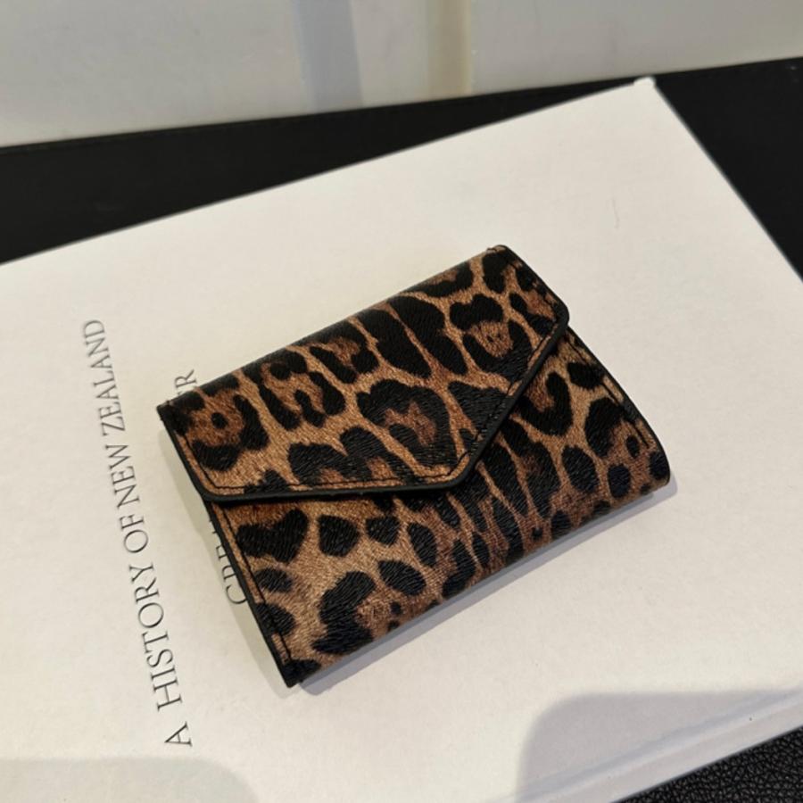 送料無料 ミニウォレット ミニ財布 ヒョウ柄 レオパード アニマル