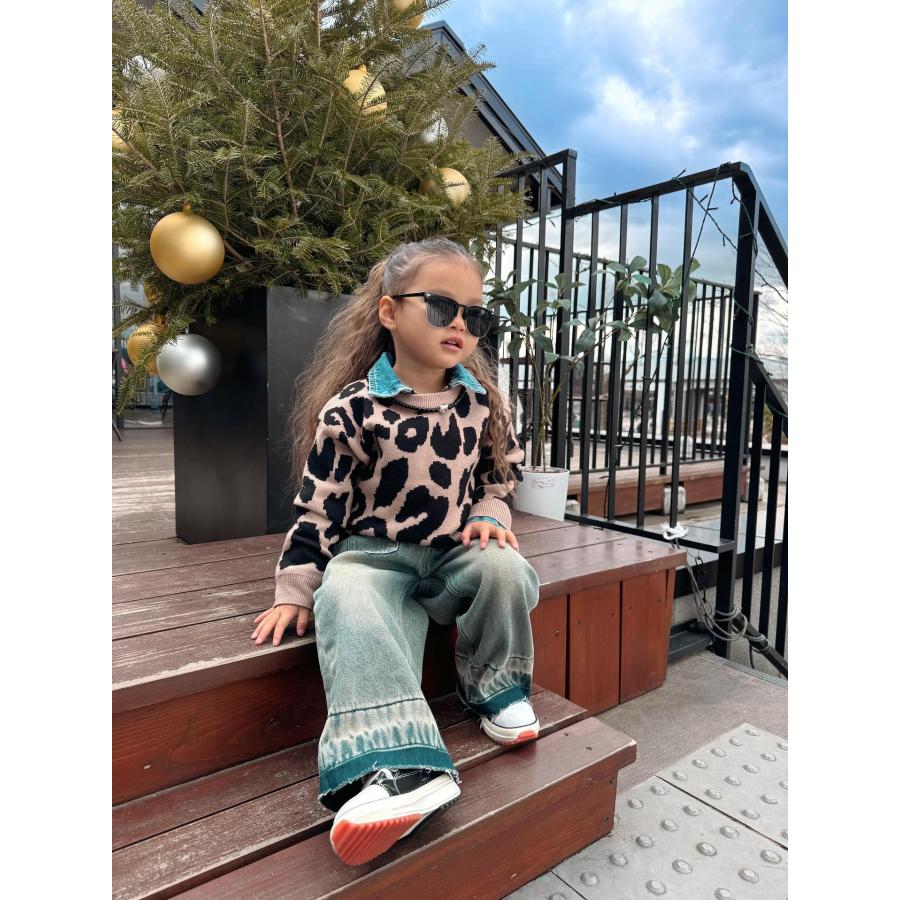 キッズ ヒョウ柄 ニット 大人気 おしゃれ 可愛い 長袖 アニマル 子供服