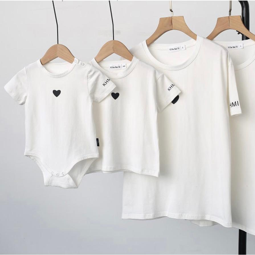 ハート ベビー キッズ 子供服 親子 リンクコーデ お揃い ロンパース 80