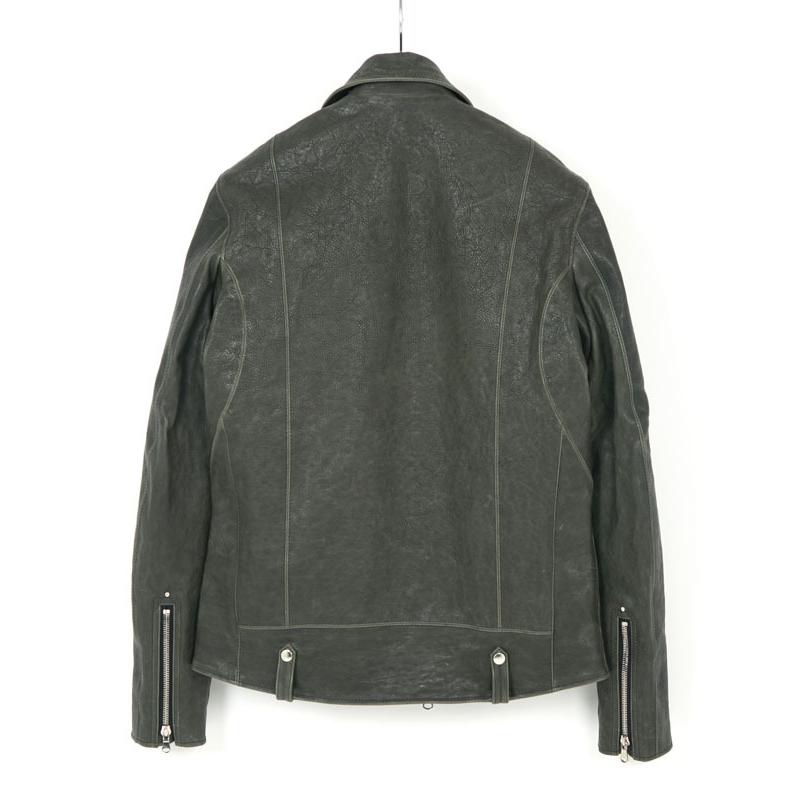 [大特価] STRUM ストラム フルタンニン ピット鞣し シュリンク ホースハイド HI-FLYER ダブルライダースジャケット GRY 【2262018725】(81510円)