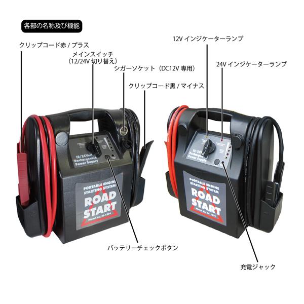 MTO 12V/24V兼用ブースターパック 対応の目安：12Vガソリン車