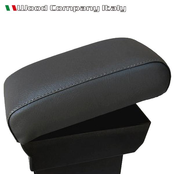 フィアット 500/500C 312 アームレスト コンソール ブラック/ブラック ステッチ 1p Wood Company ウッドカンパニー | FIAT | 04