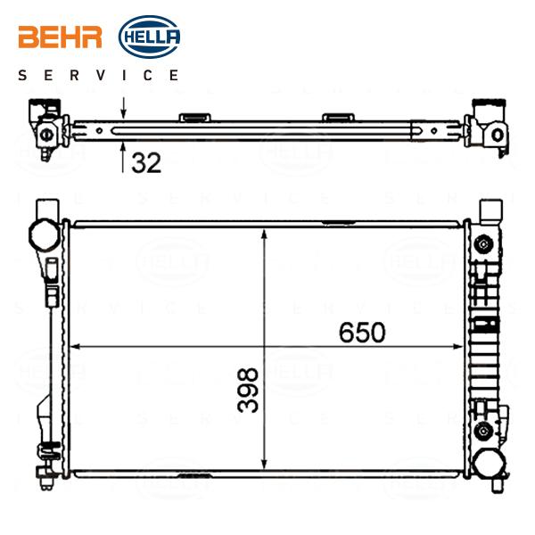 メルセデスベンツ C-クラス W203 ワゴン 2001-20072BEHR HELLA ラジエーター 1P 8MK376769771 |  | 02