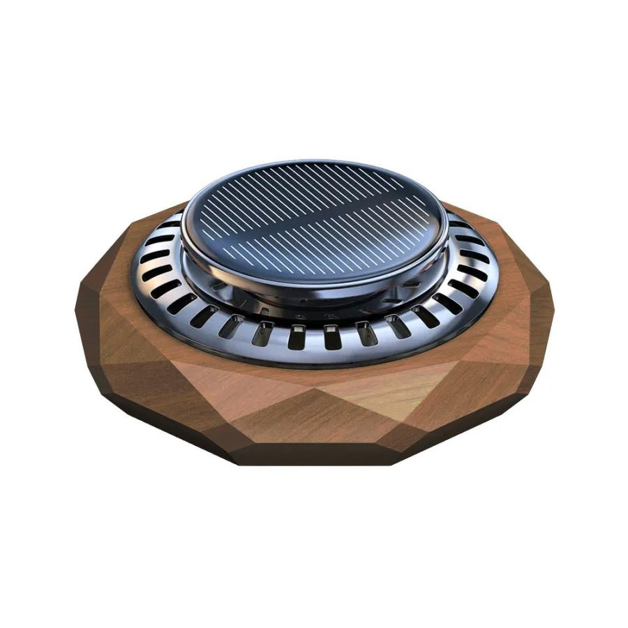 車載用芳香剤！！ R.A.C ソーラーファン アロマディフューザー ウォルナット/クリスタルカット ※アロマオイルは付属していません | 