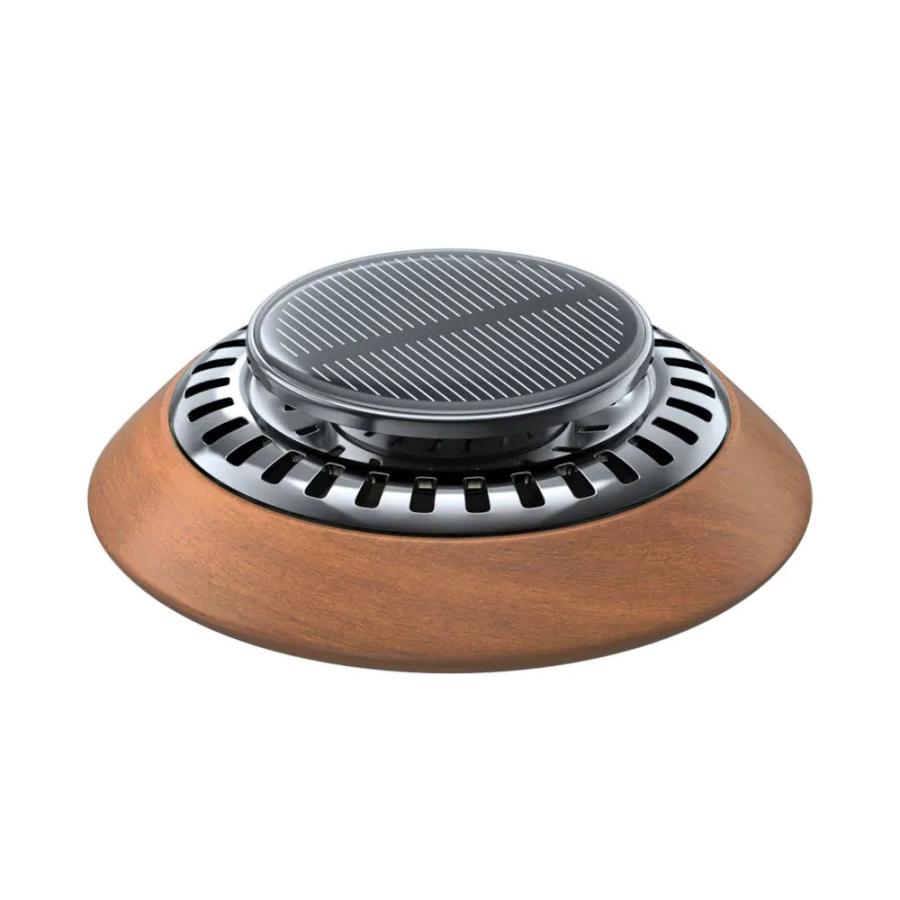 車載用芳香剤！！ R.A.C ソーラーファン アロマディフューザー ウォルナット/プレーン ※アロマオイルは付属していません | 
