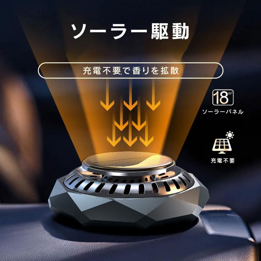 車載用芳香剤！！ R.A.C ソーラーファン アロマディフューザー 合金クリスタルカット/ブラック ※アロマオイルは付属していません |  | 02