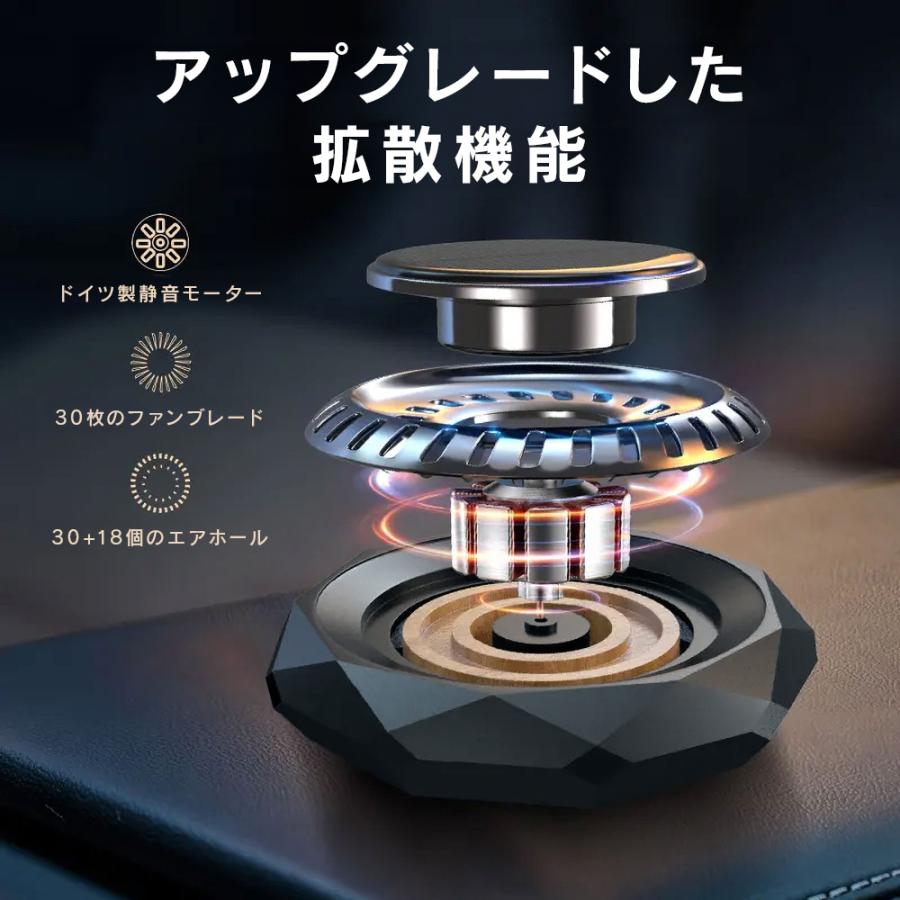車載用芳香剤！！ R.A.C ソーラーファン アロマディフューザー 合金クリスタルカット/ブラック ※アロマオイルは付属していません |  | 04