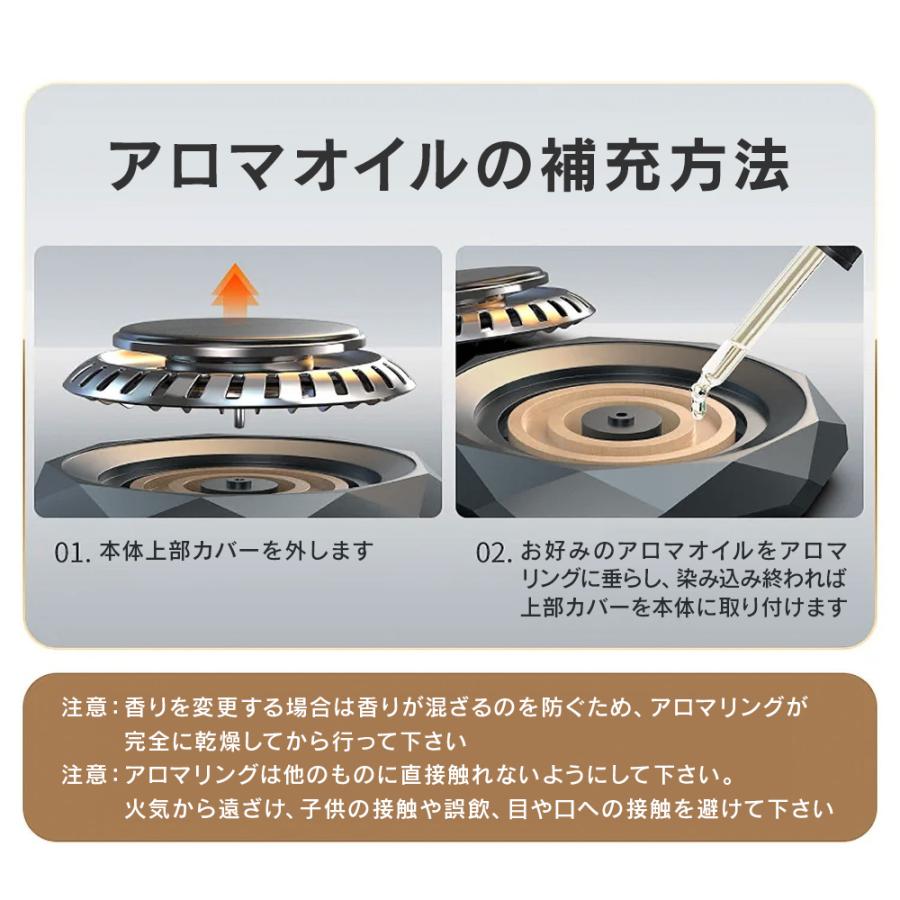 車載用芳香剤！！ R.A.C ソーラーファン アロマディフューザー 合金クリスタルカット/ブラック ※アロマオイルは付属していません |  | 07