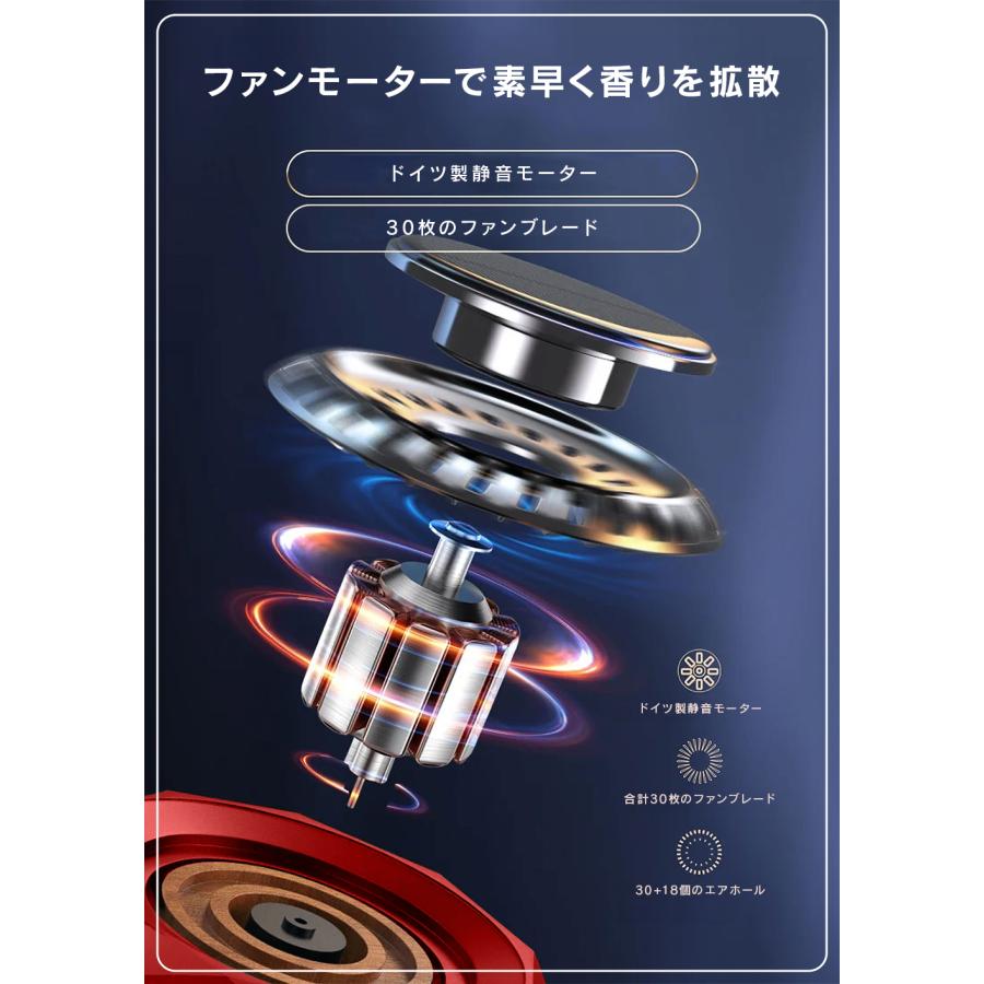 車載用芳香剤！！ R.A.C ソーラーファン アロマディフューザー 合金クリスタルカット/レッド ※アロマオイルは付属していません |  | 11