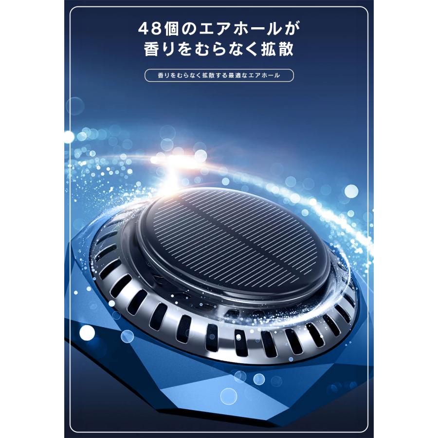 車載用芳香剤！！ R.A.C ソーラーファン アロマディフューザー 合金クリスタルカット/ブルー ※アロマオイルは付属していません |  | 12