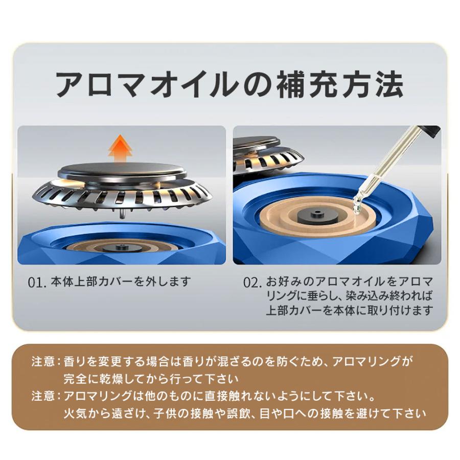 車載用芳香剤！！ R.A.C ソーラーファン アロマディフューザー 合金クリスタルカット/ブルー ※アロマオイルは付属していません |  | 07